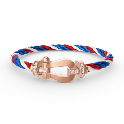 [⭐Miroze]FORCE LARGE HORSESHOE HALF DIAMOND BRACELET ROSE GOLD