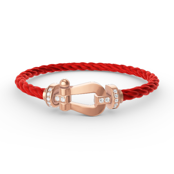 [⭐Miroze]FORCE LARGE HORSESHOE HALF DIAMOND BRACELET ROSE GOLD