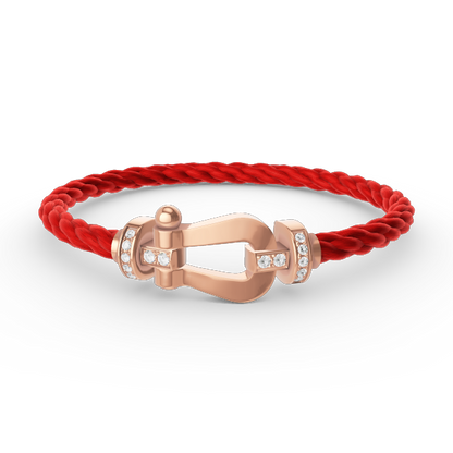 [⭐Miroze]FORCE LARGE HORSESHOE HALF DIAMOND BRACELET ROSE GOLD