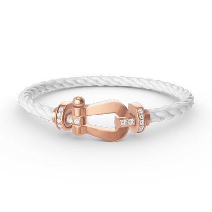 [⭐Miroze]FORCE LARGE HORSESHOE HALF DIAMOND BRACELET ROSE GOLD