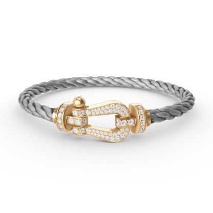 [⭐Miroze]FORCE LARGE HORSESHOE FULL DIAMOND BRACELET GOLD