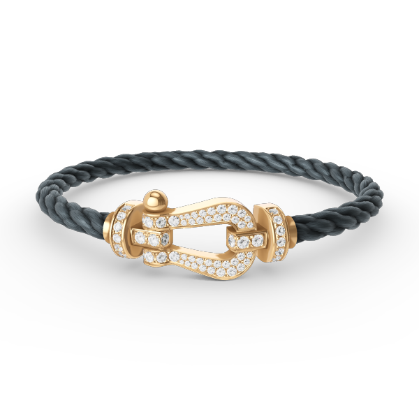 [⭐Miroze]FORCE LARGE HORSESHOE FULL DIAMOND BRACELET GOLD