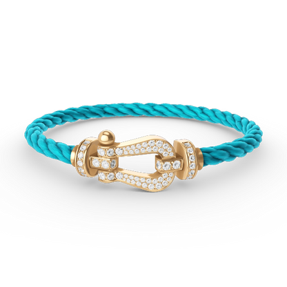 [⭐Miroze]FORCE LARGE HORSESHOE FULL DIAMOND BRACELET GOLD