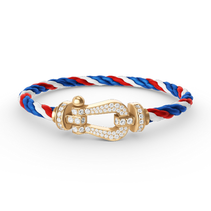 [⭐Miroze]FORCE LARGE HORSESHOE FULL DIAMOND BRACELET GOLD