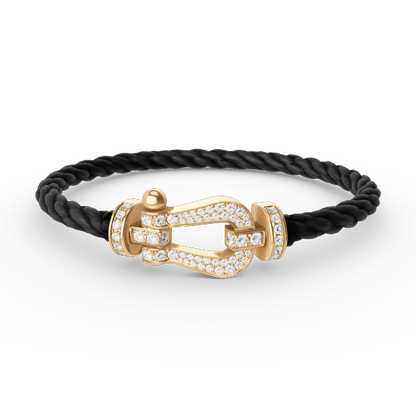 [⭐Miroze]FORCE LARGE HORSESHOE FULL DIAMOND BRACELET GOLD