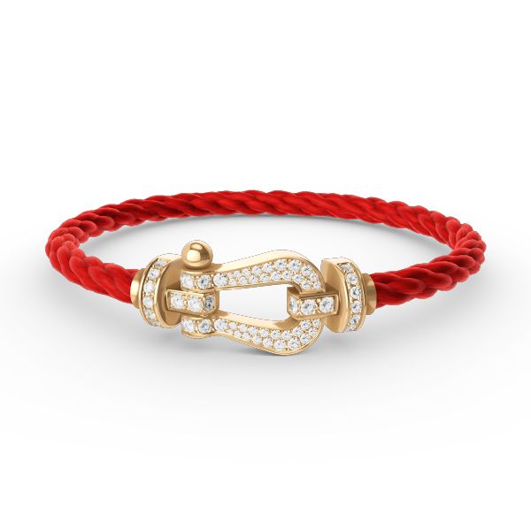 [⭐Miroze]FORCE LARGE HORSESHOE FULL DIAMOND BRACELET GOLD