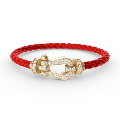 [⭐Miroze]FORCE LARGE HORSESHOE FULL DIAMOND BRACELET GOLD