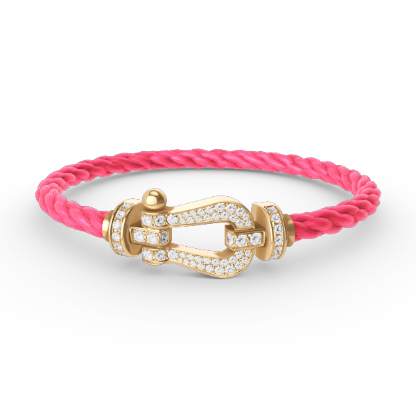 [⭐Miroze]FORCE LARGE HORSESHOE FULL DIAMOND BRACELET GOLD