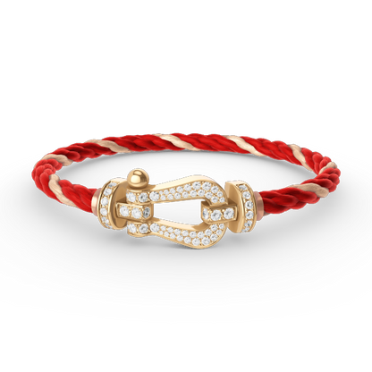 [⭐Miroze]FORCE LARGE HORSESHOE FULL DIAMOND BRACELET GOLD