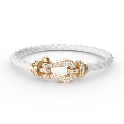 [⭐Miroze]FORCE LARGE HORSESHOE FULL DIAMOND BRACELET GOLD