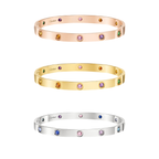 [⭐Miroze ] 2026 RAINBOW LOVE BRACELET 6.1MM  10 DIAMONDS