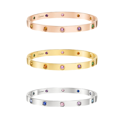 [⭐Miroze] 2026 RAINBOW LOVE BRACELET 6.1MM  10 DIAMONDS