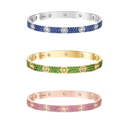 [⭐Miroze]2026 PAVE GEMSTONE LOVE BRACELET 6.1MM 10 DIAMONDS