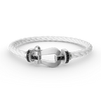 ⭐Miroze FORCE LARGE HORSESHOE BLACK DIAMOND BRACELET SILVER