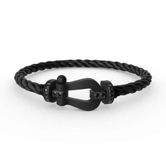 [⭐Miroze]FORCE LARGE SERIES HORSESHOE BLACK SAMURAI BRACELET
