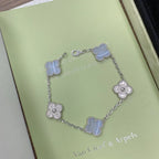 [⭐Miroze ]New  CLOVER 5 MOTIF PURPLE CHALCEDONY BRACELET COLLECTION