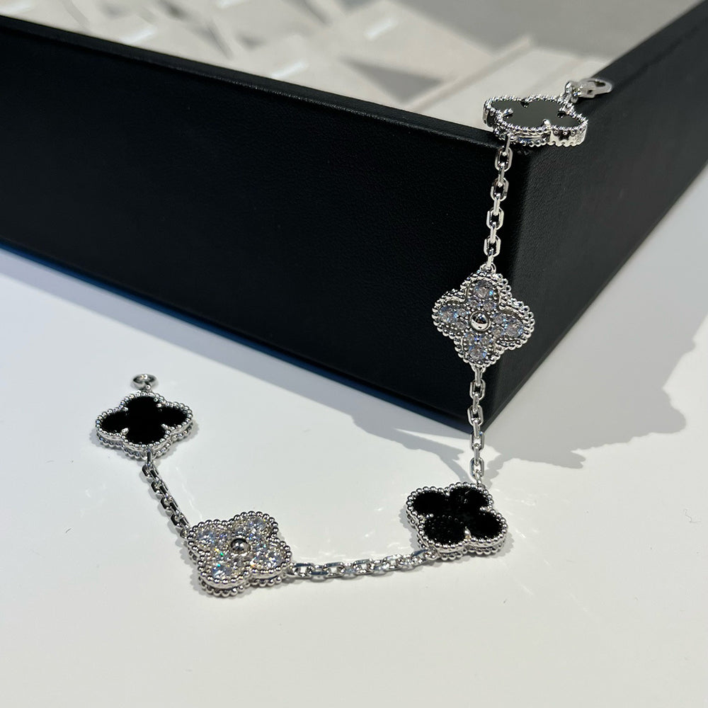 [⭐Miroze ]New CLOVER 5 MOTIF ONYXS BRACELET COLLECTION