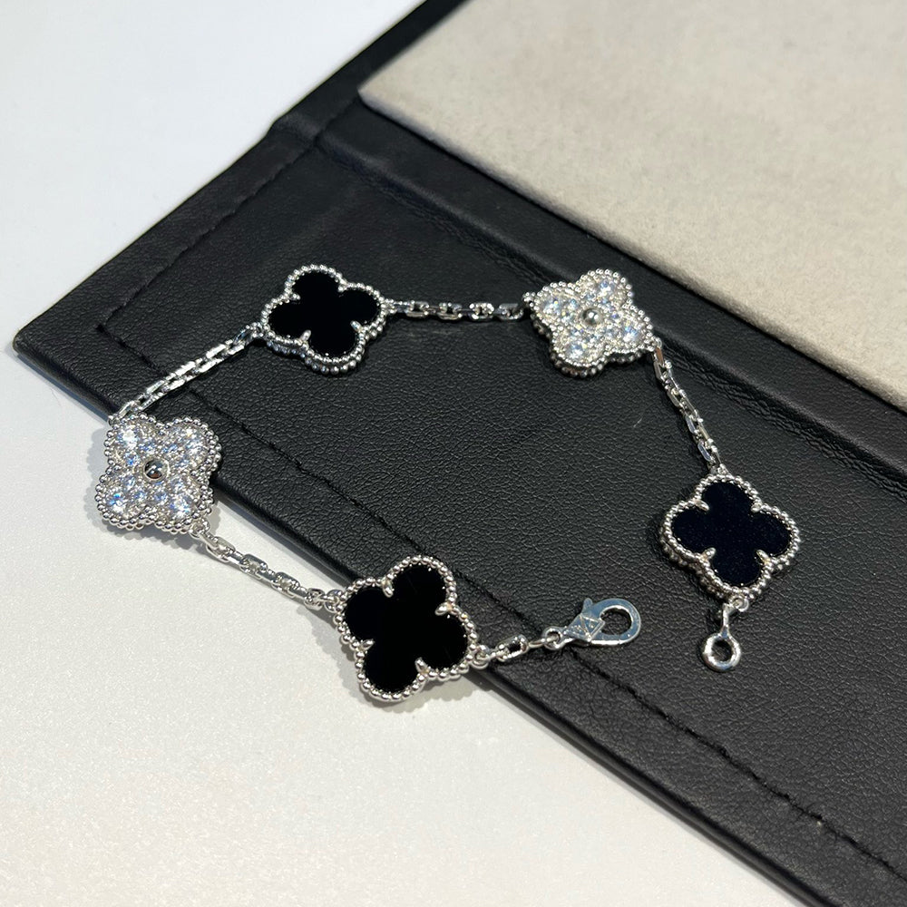 [⭐Miroze ]New CLOVER 5 MOTIF ONYXS BRACELET COLLECTION