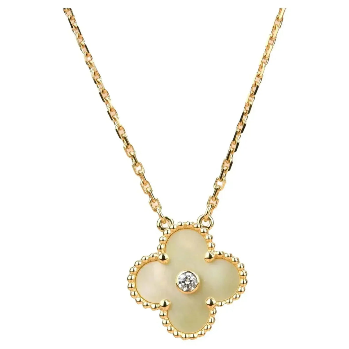 [⭐Miroze]CLOVER 15MM DIAMOND GOLD MOTHER OF PEARL NECKLACE
