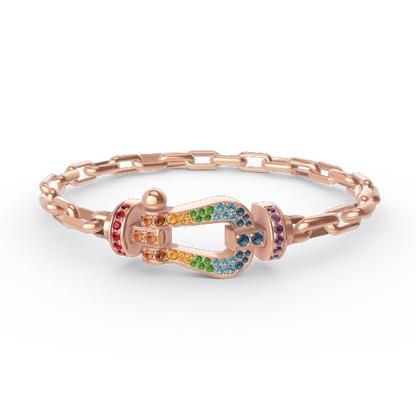 [⭐Miroze]FORCE LARGE HORSESHOE CLASP  METAL BRACELET