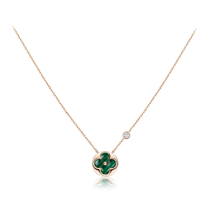 [⭐Miroze]SUN PEDANT PINK GOLD 1 DIAMOND NECKLACE
