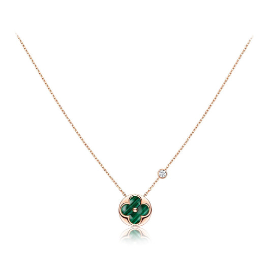 [⭐Miroze]SUN PEDANT PINK GOLD 1 DIAMOND NECKLACE