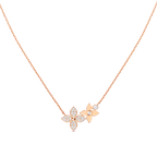 ⭐Miroze STAR BLOSSOM NECKLACE PINK GOLD DIAMONDS