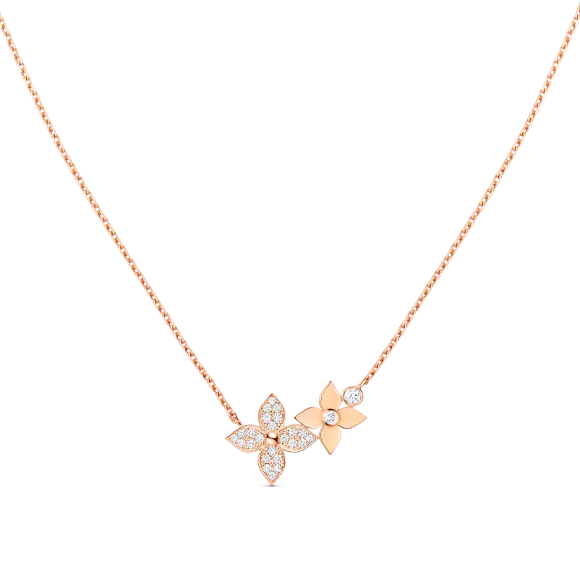 [⭐Miroze]STAR BLOSSOM NECKLACE PINK GOLD DIAMONDS