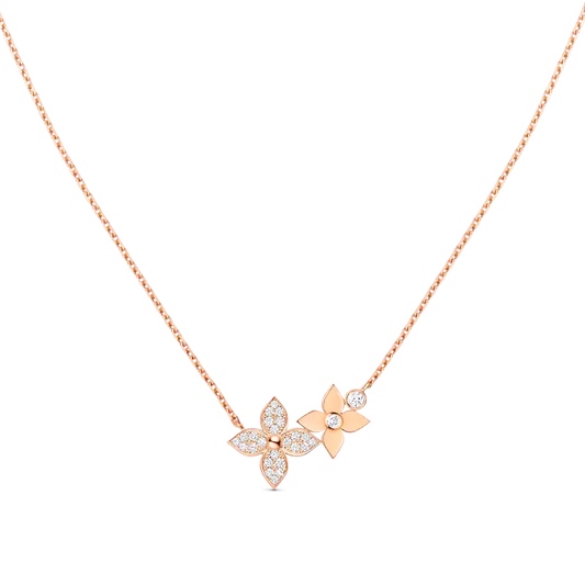 [⭐Miroze]STAR BLOSSOM NECKLACE PINK GOLD DIAMONDS