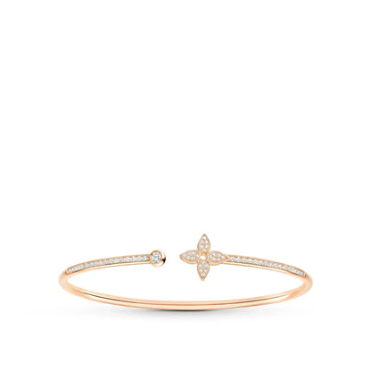 [⭐Miroze]IDYLLE PINK GOLD OPEN BRACELET DIAMOND PAVED