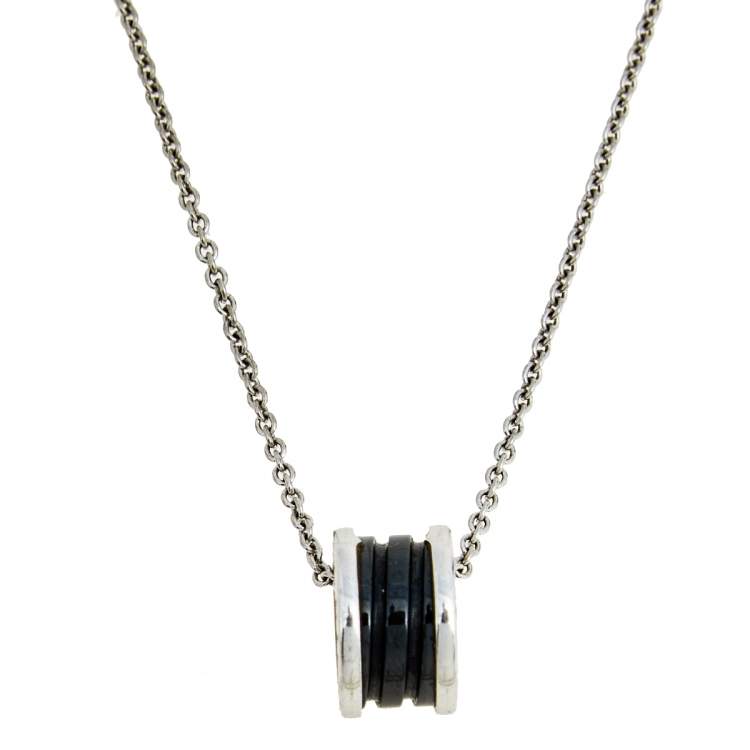 [⭐Veya]ZERO 1 BLACK CERAMIC SILVER NECKLACE