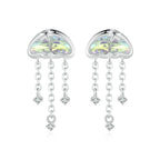 Iridescent Jellyfish Earrings Studs for Women Teen Girls