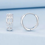 White Gold Plated Inifinite Love Hoop Earring Cartilage Earrings Lightweight