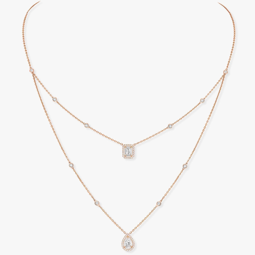 [⭐Miroze]MY TWIN 2 ROW DIAMOND NECKLACE