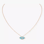 [⭐Miroze]Lucky Eye Diamond Necklace in Rose Gold and Turquoise