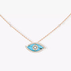[⭐Miroze]Lucky Eye Diamond Necklace in Rose Gold and Turquoise