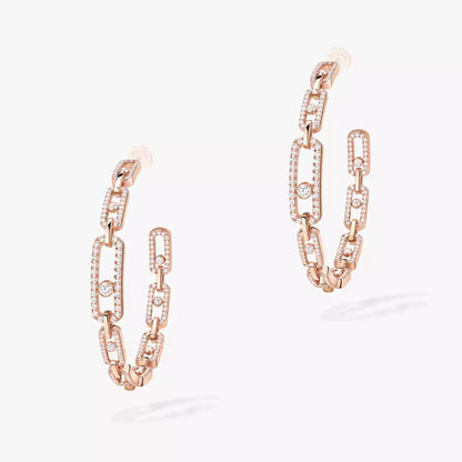 [[⭐Miroze]Move Link Diamond Hoop Earrings