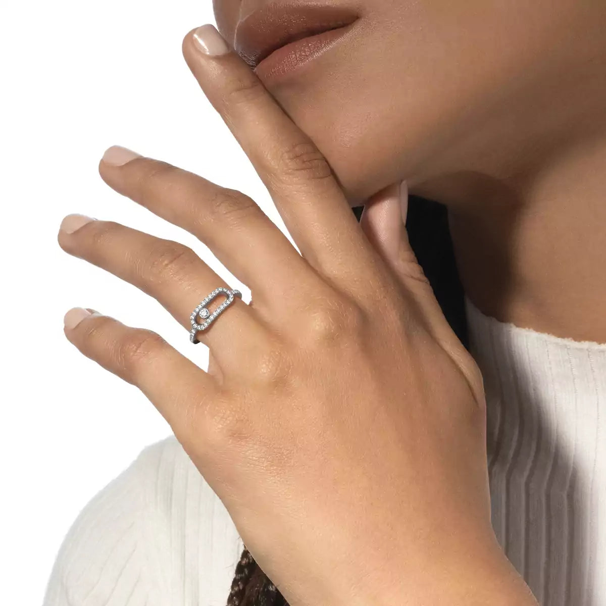 [⭐Miroze]Move Uno Diamond Ring in Gold