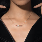 [[⭐Miroze] ]  Move Pave_ Rose Gold Diamond Necklace