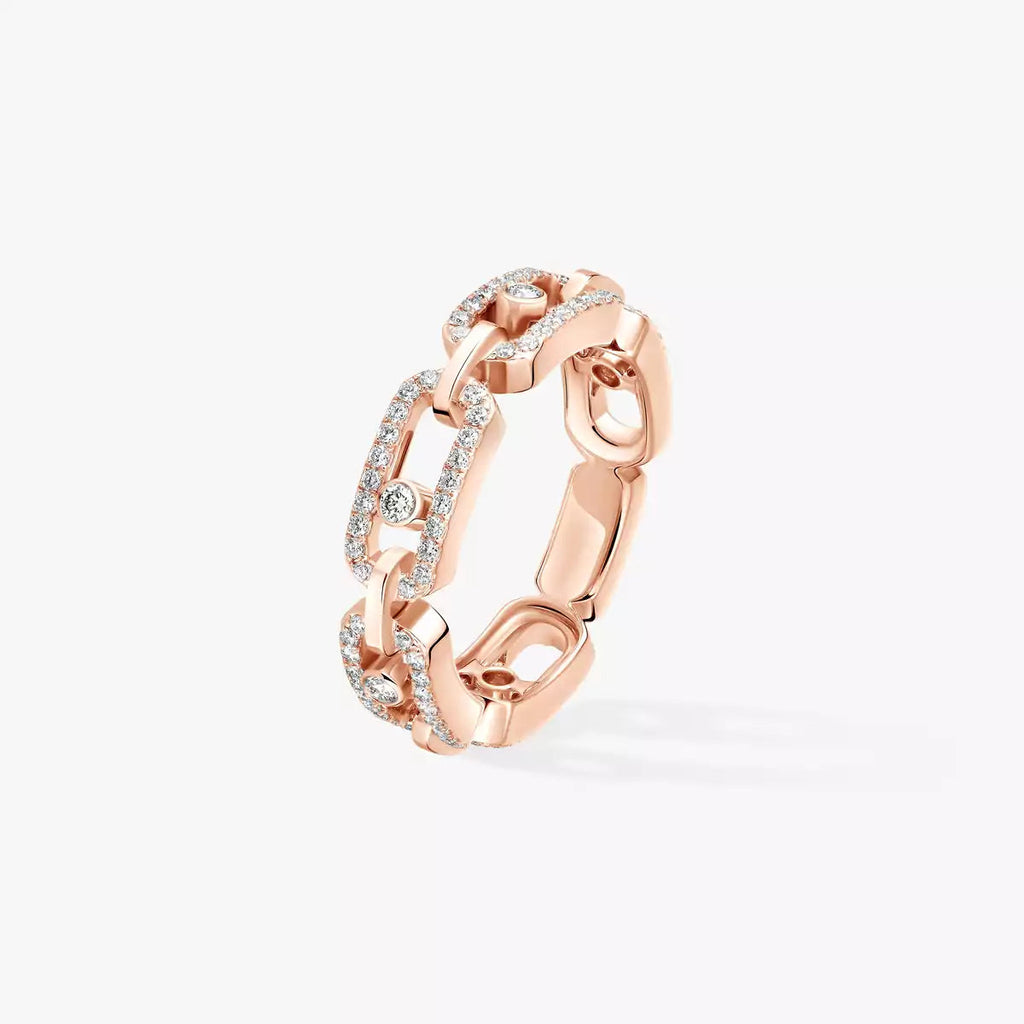[⭐Miroze]Move Link Pave_-Set Diamond Ring in Gold