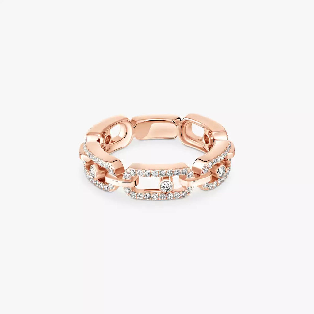 [⭐Miroze]Move Link Pave_-Set Diamond Ring in Gold