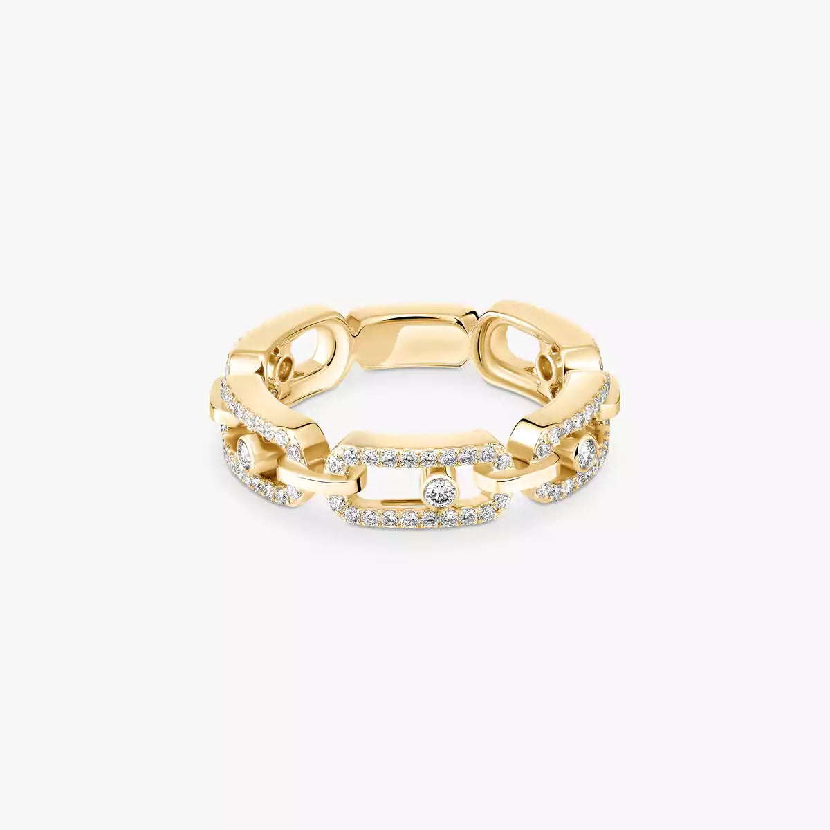 [⭐Miroze]Move Link Pave_-Set Diamond Ring in Gold