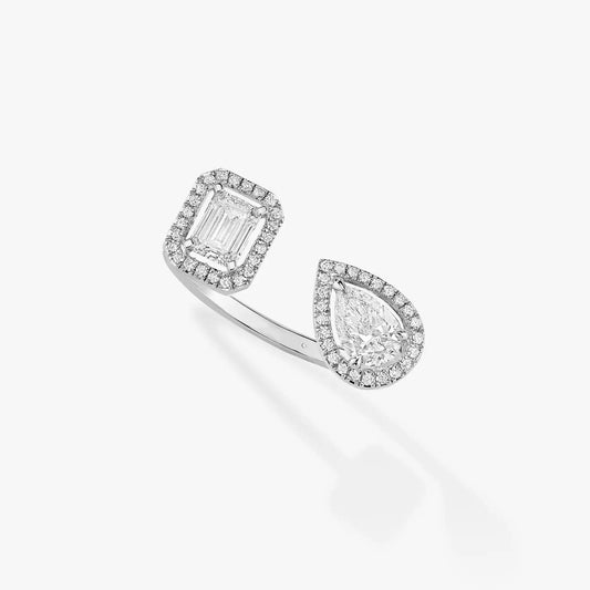 [⭐Miroze]MY TWIN TOI & MOI SILVER DIAMOND RING