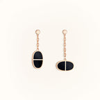 ⭐Miroze CHAINE VERSO BLACK CERAMIC EARRINGS