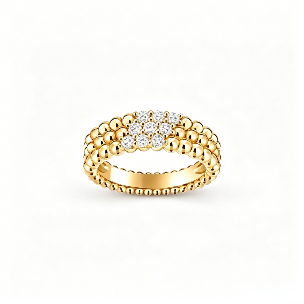 [⭐Miroze ]  THREE-ROW DIAMOND RING