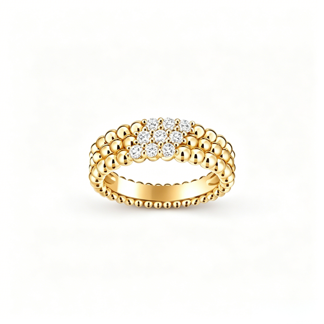 [⭐Miroze ]  THREE-ROW DIAMOND RING