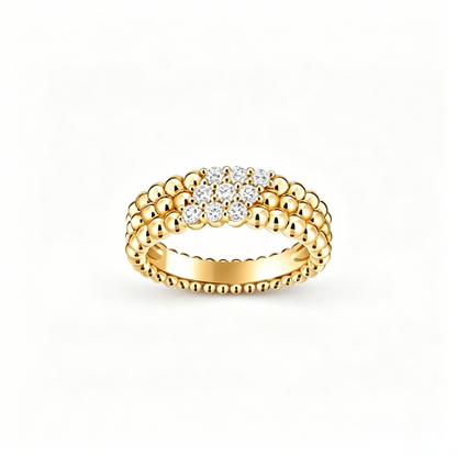 [⭐Miroze] THREE-ROW DIAMOND RING