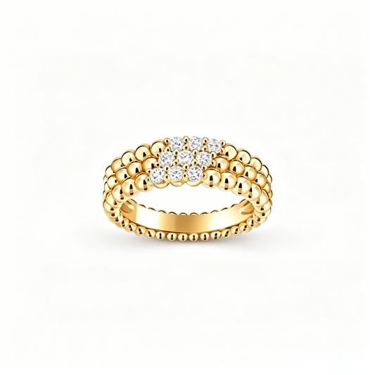 [⭐Miroze] THREE-ROW DIAMOND RING