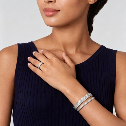 [⭐Miroze] THREE-ROW DIAMOND RING