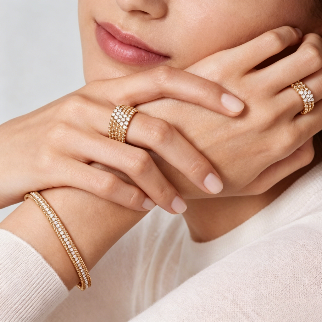 [⭐Miroze ]  THREE-ROW DIAMOND RING